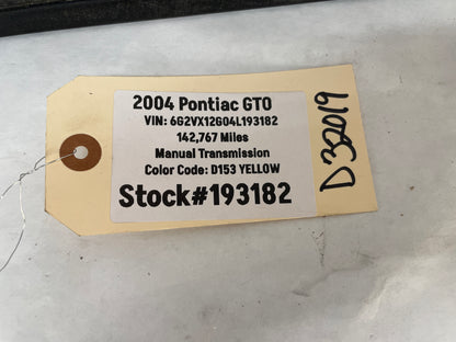 2004 Pontiac GTO LH Driver Scuff Plate Sill Trim Insert OEM - Day's Parts Yard
