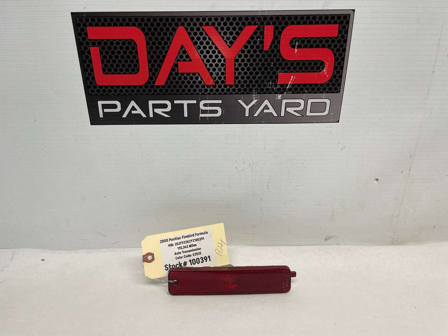 2000 Pontiac Firebird Formula Trans Am RH Passenger Rear Bumper Side Marker OEM - Day's Parts Yard
