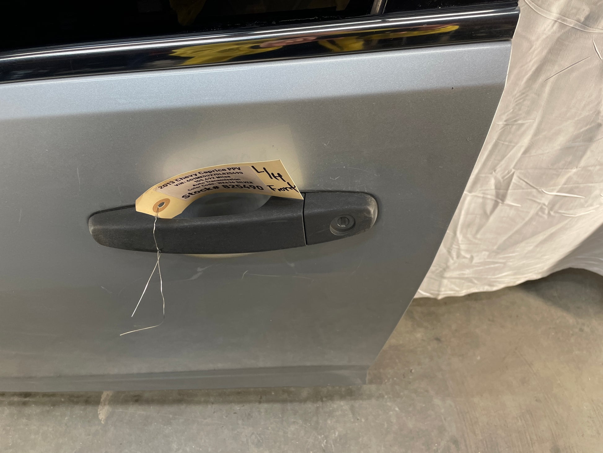 2013 Chevy Caprice PPV LH Driver Front Exterior Door Silver OEM - Day's Parts Yard