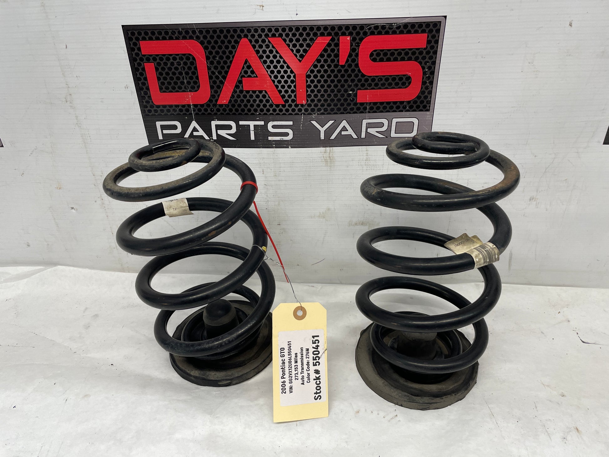 2006 Pontiac GTO Rear Coil Springs RH & LH OEM - Day's Parts Yard