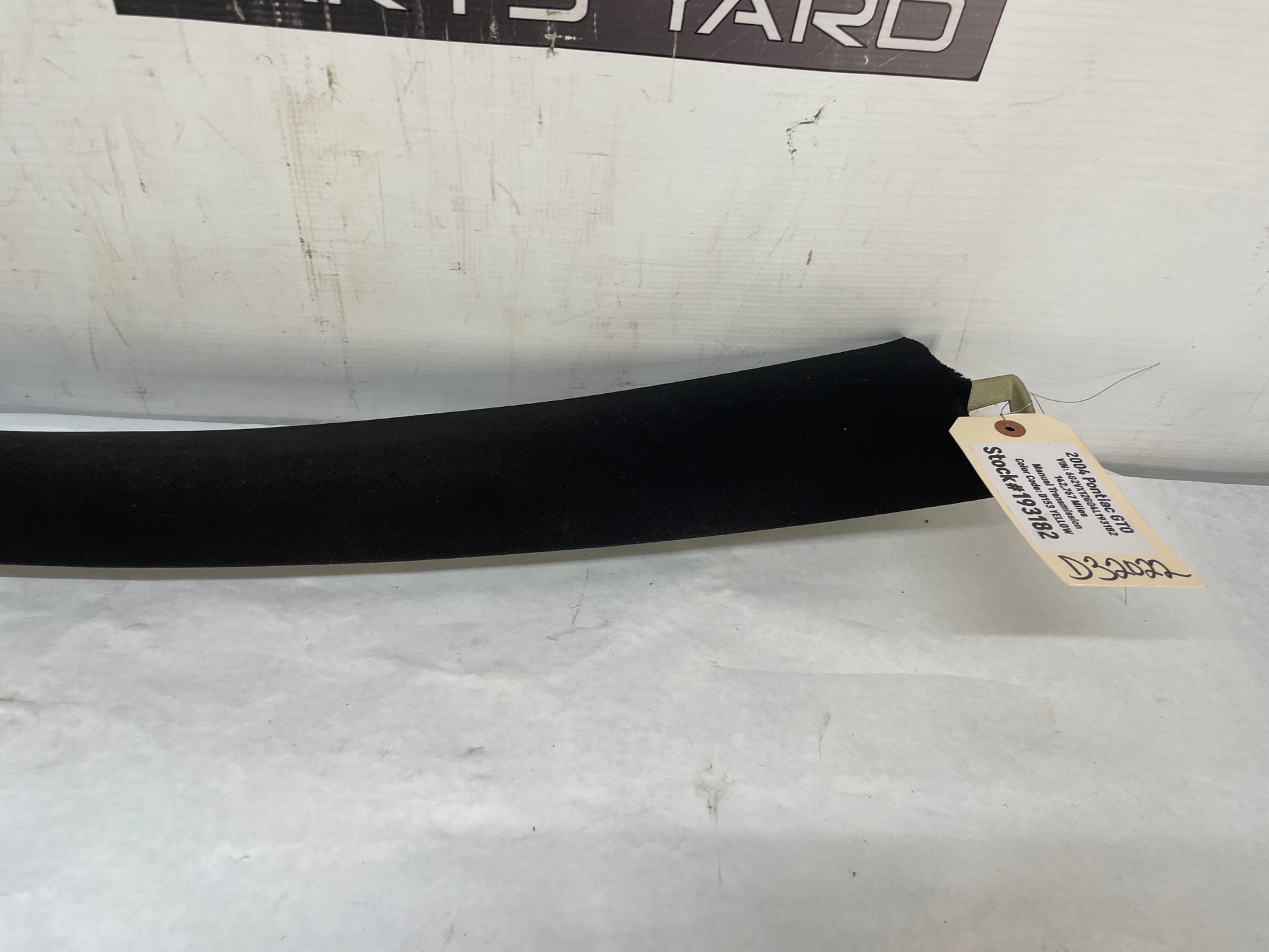 2004 Pontiac GTO LH Driver Windshield Interior A Pillar Trim Top Roof Cover Panel OEM - Day's Parts Yard