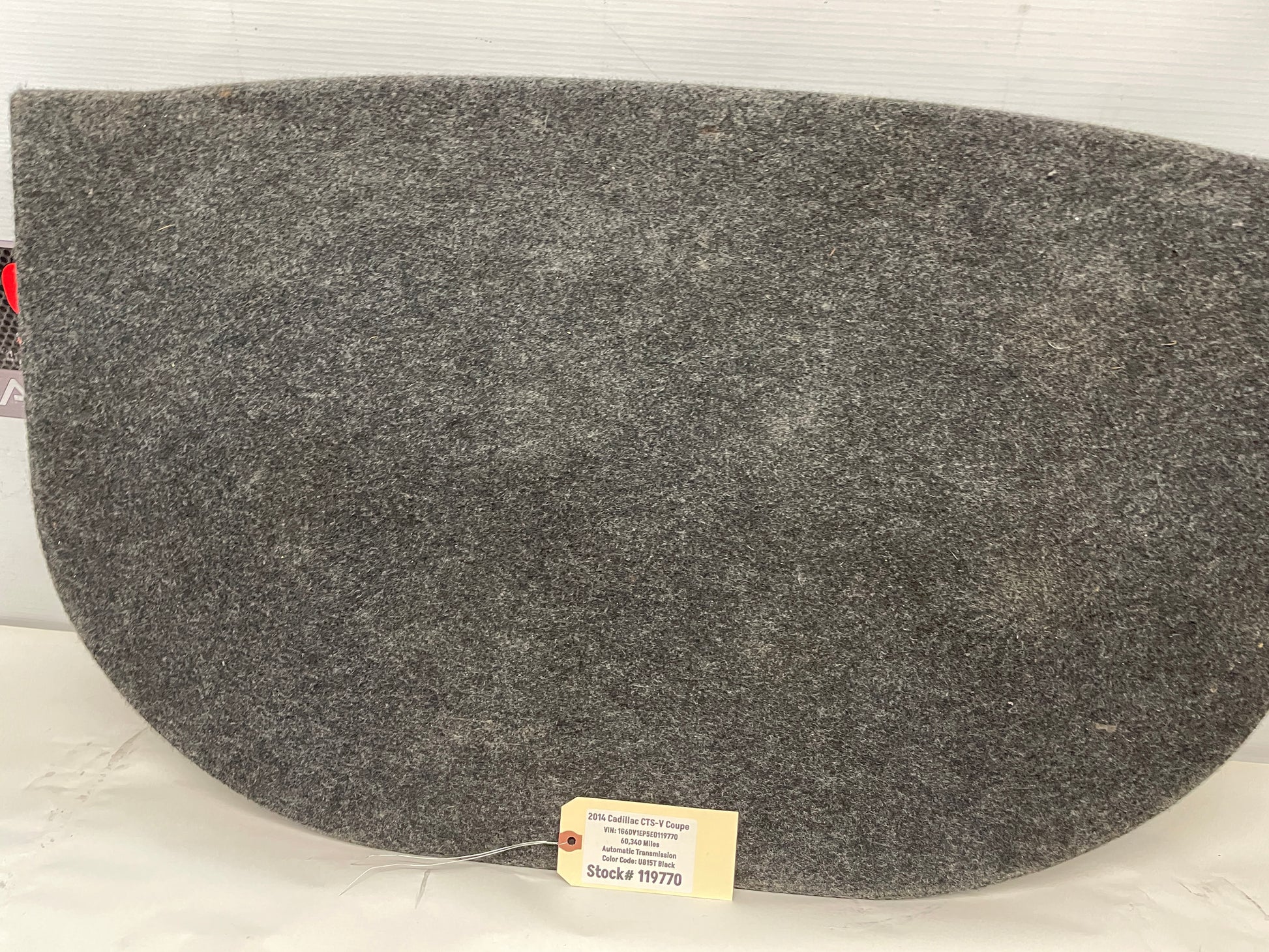 2014 Cadillac CTS-V Coupe Trunk Compartment Floor Storage Carpet Cover OEM - Day's Parts Yard