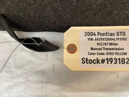 2004 Pontiac GTO Spare Wheel Tire Trunk Cargo Carpet Cargo Cover OEM - Day's Parts Yard