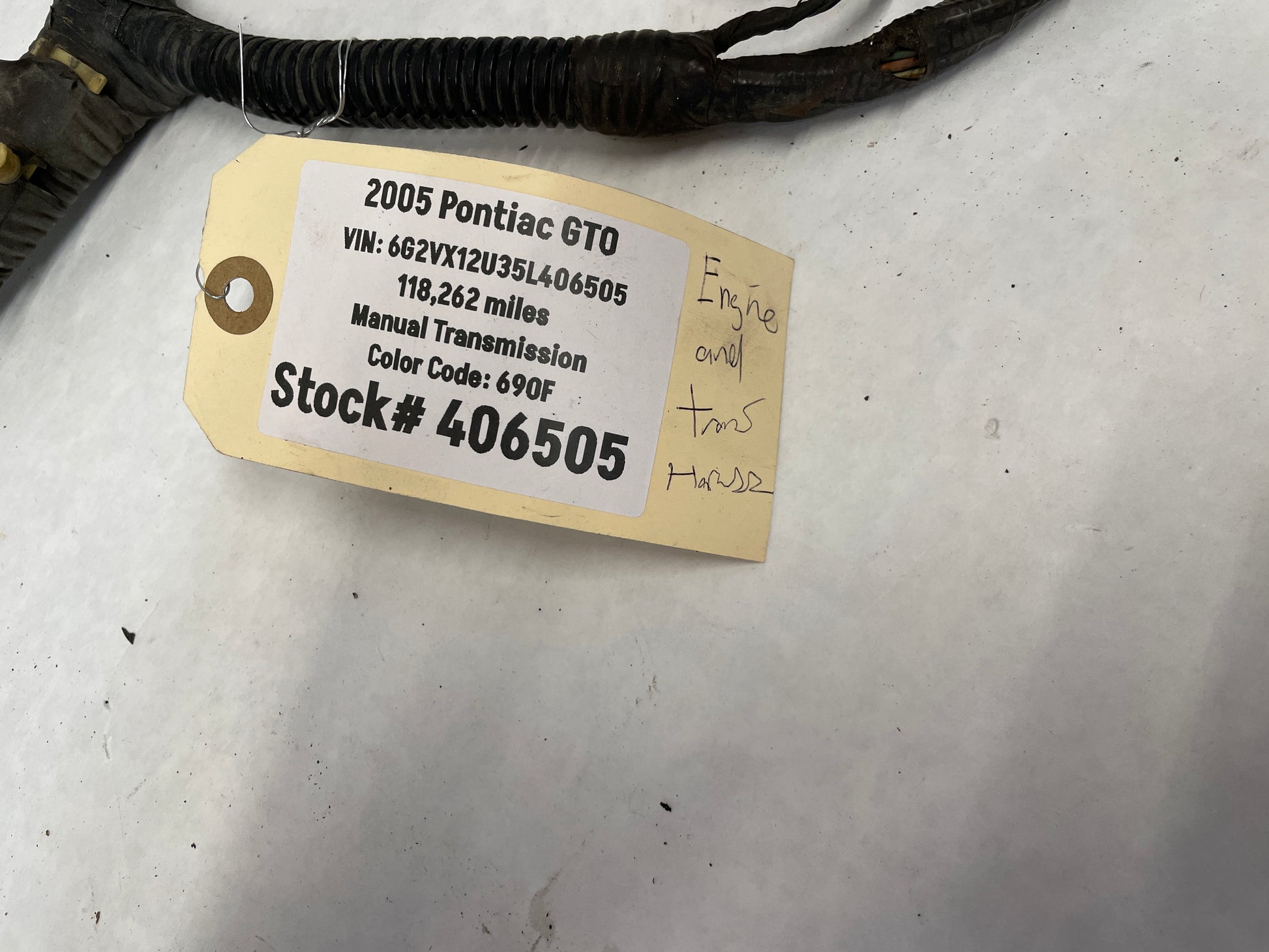 2005 Pontiac GTO Engine Motor Manual Transmission Wire Wiring Harness OEM - Day's Parts Yard