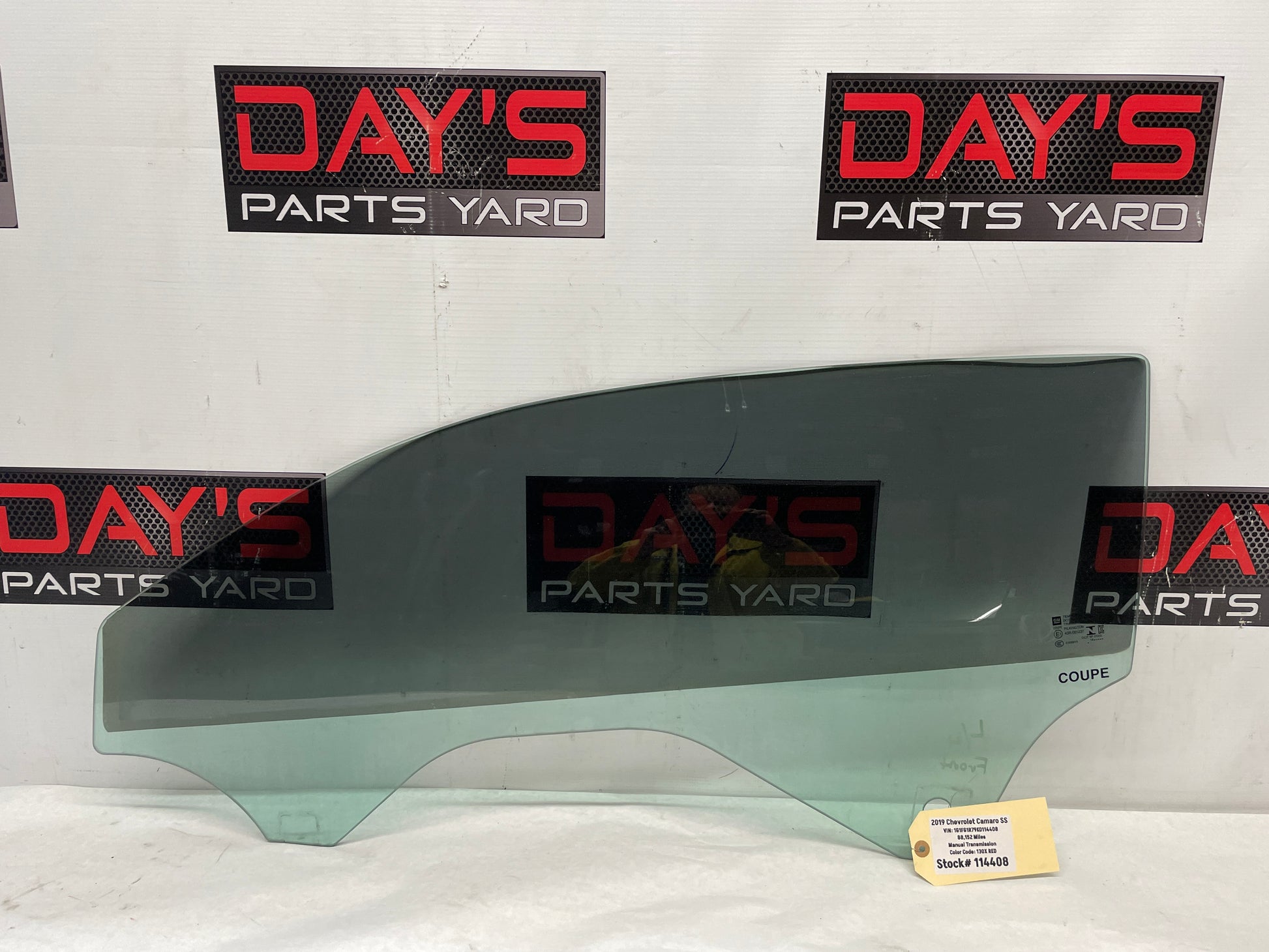 2019 Chevy Camaro SS LH Driver Front Door Window Glass OEM - Day's Parts Yard