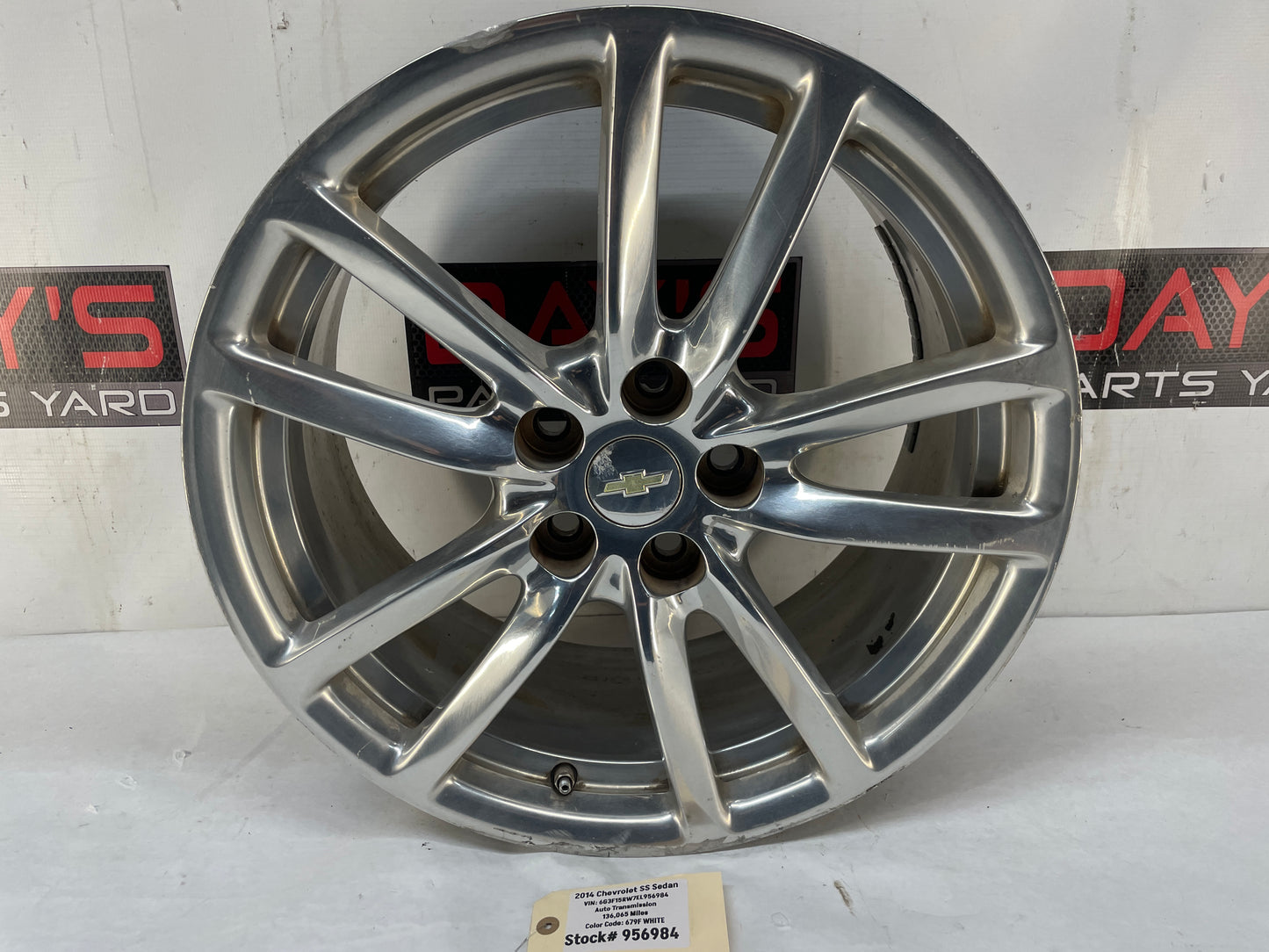 2014 Chevy SS Sedan Factory OEM Rear Wheel 19X9 - Day's Parts Yard
