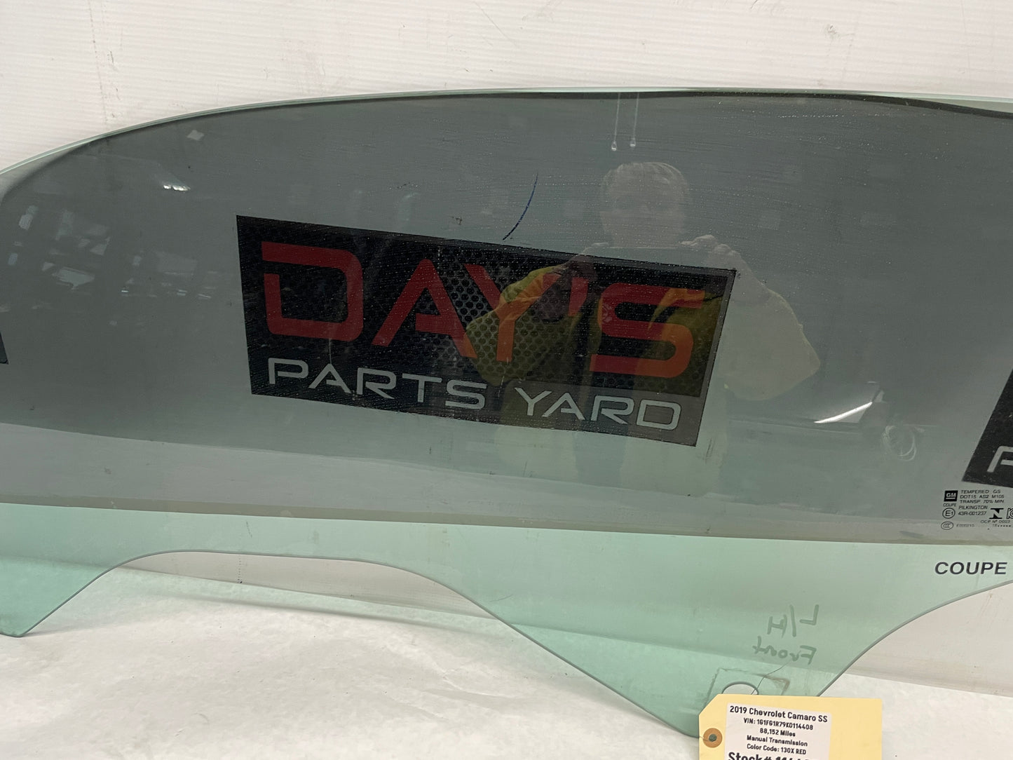 2019 Chevy Camaro SS LH Driver Front Door Window Glass OEM - Day's Parts Yard
