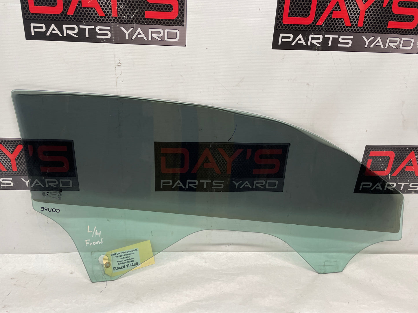 2019 Chevy Camaro SS LH Driver Front Door Window Glass OEM - Day's Parts Yard