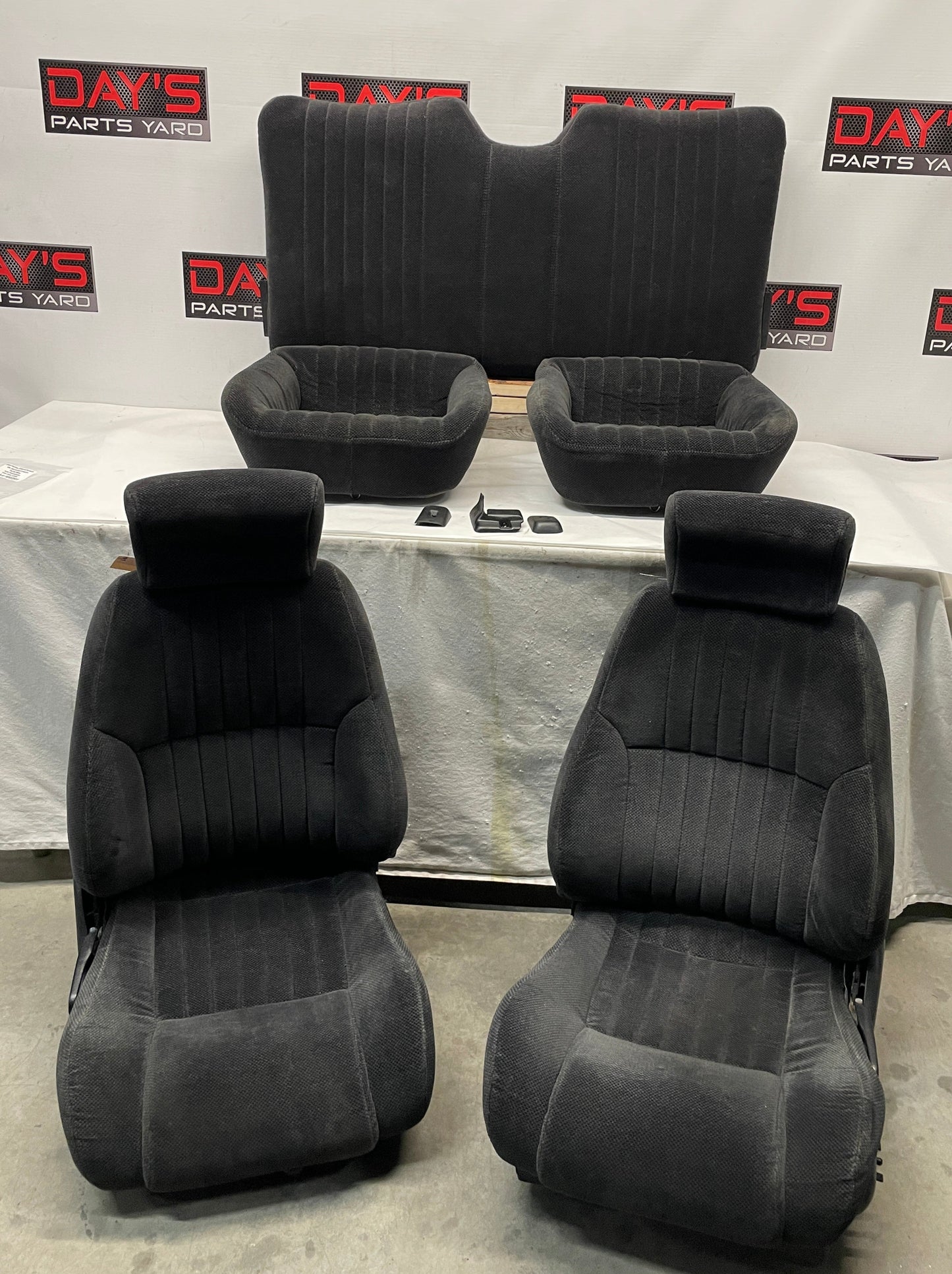 2000 Pontiac Firebird Trans Am Formula Seats Fronts and Rears Ebony Black Cloth OEM