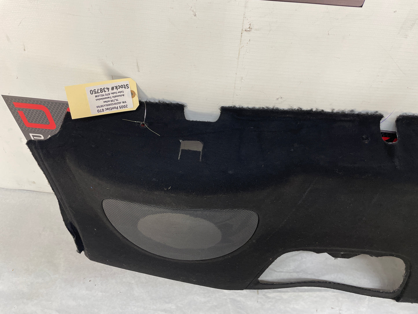 2005 Pontiac GTO Rear Window Interior Package Deck Tray Trim Panel OEM