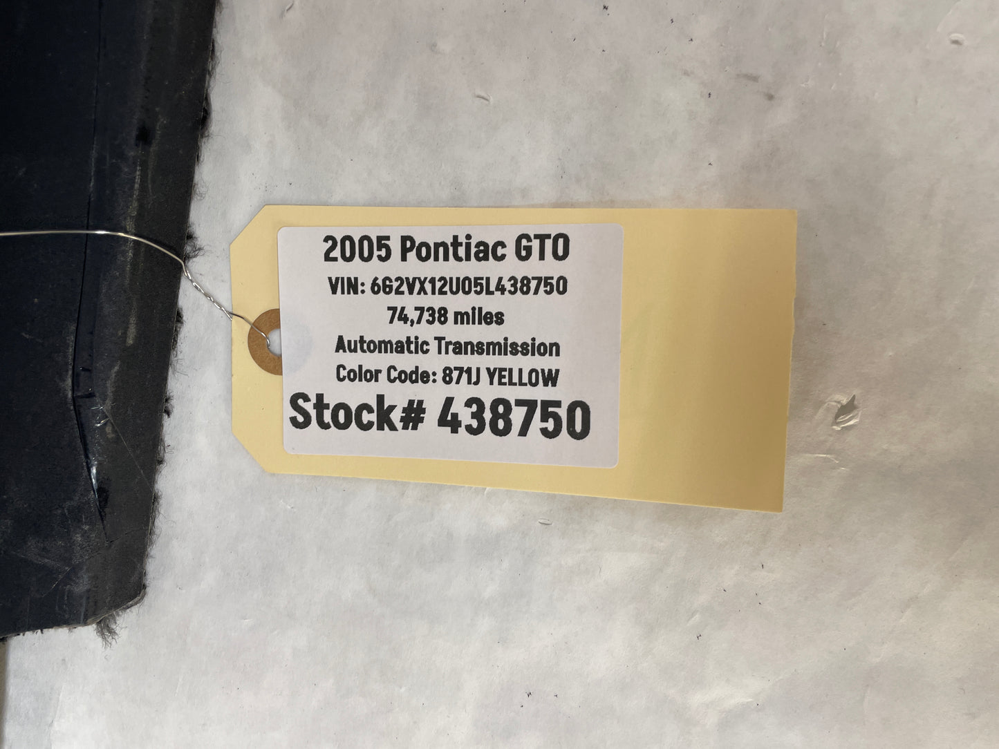 2005 Pontiac GTO Rear Window Interior Package Deck Tray Trim Panel OEM