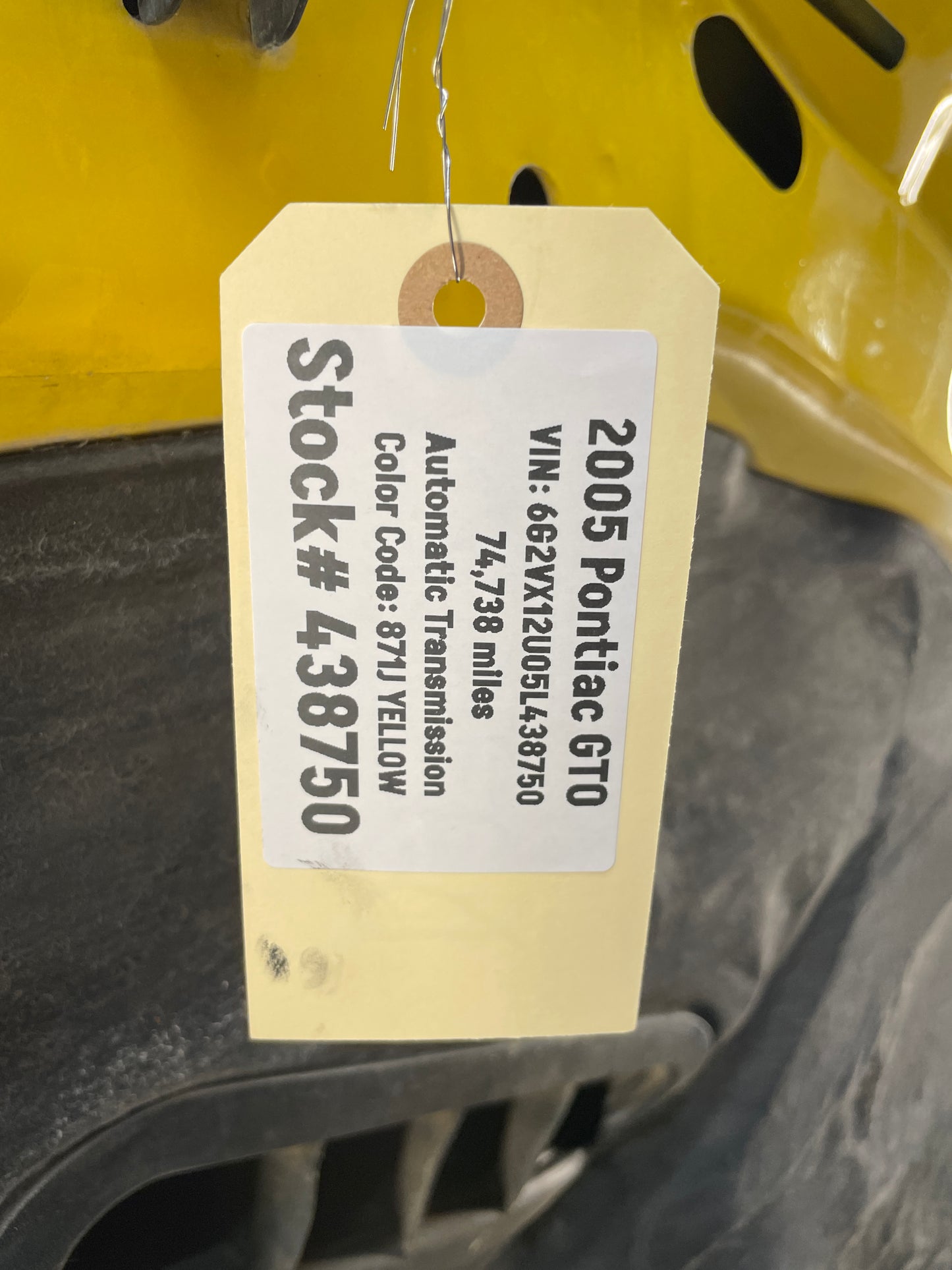 2005 Pontiac GTO Hood Assembly Yellow OEM