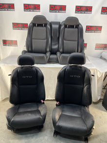 2005 Pontiac GTO Seats Front and Rear Black Leather OEM