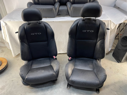 2005 Pontiac GTO Seats Front and Rear Black Leather OEM