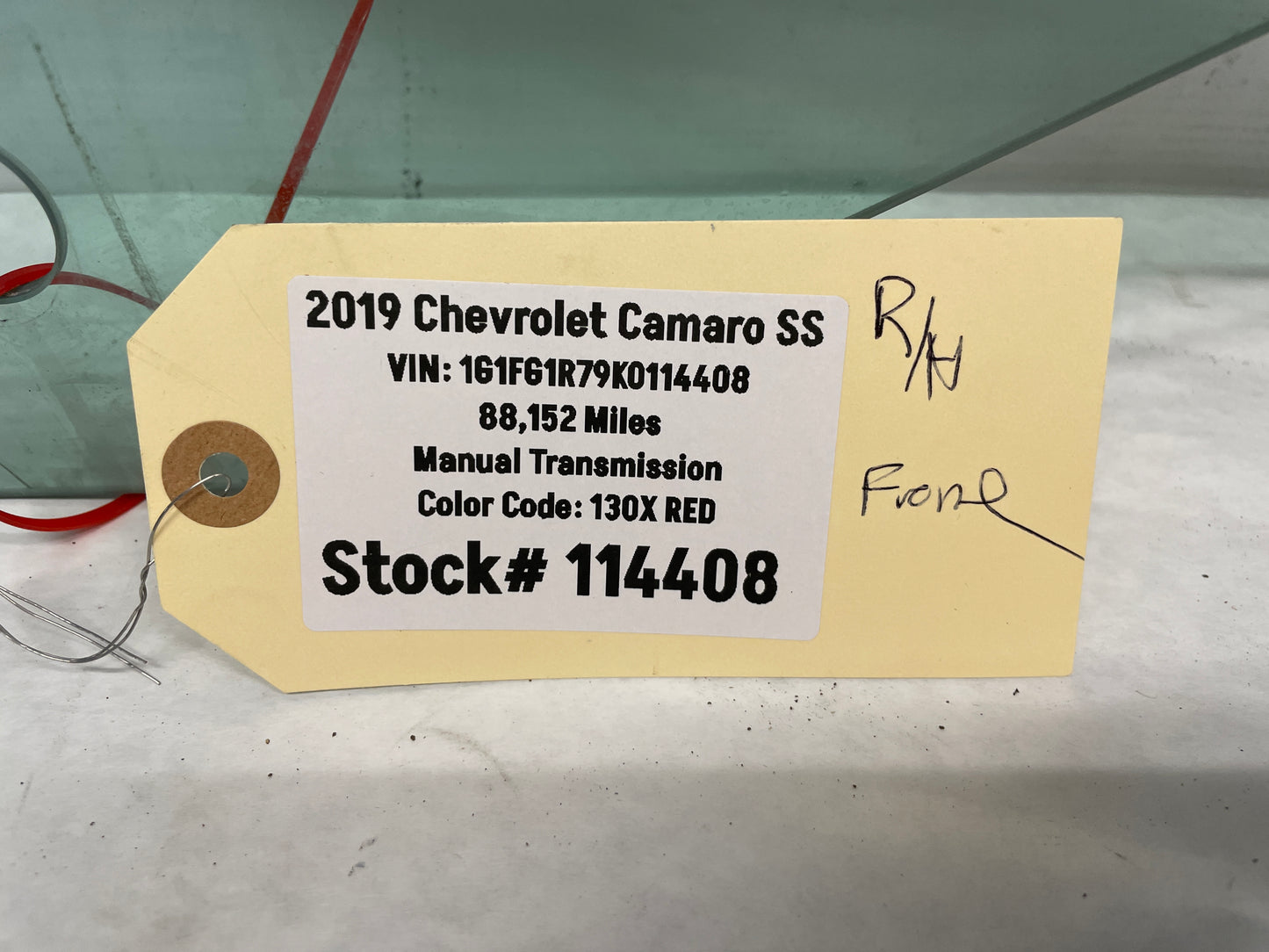 2019 Chevy Camaro SS RH Passenger Door Window Glass OEM - Day's Parts Yard