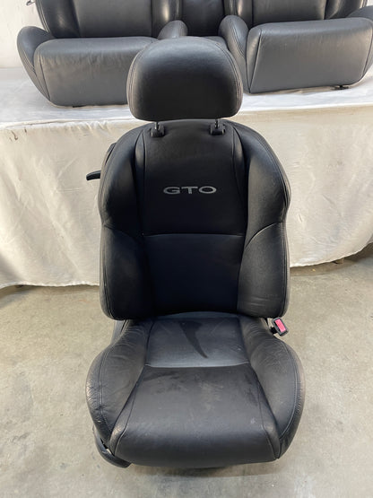 2005 Pontiac GTO Seats Front and Rear Black Leather OEM