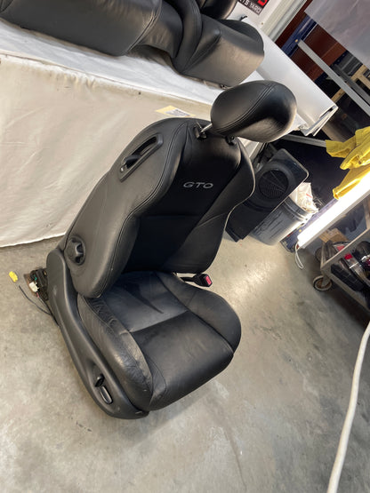2005 Pontiac GTO Seats Front and Rear Black Leather OEM