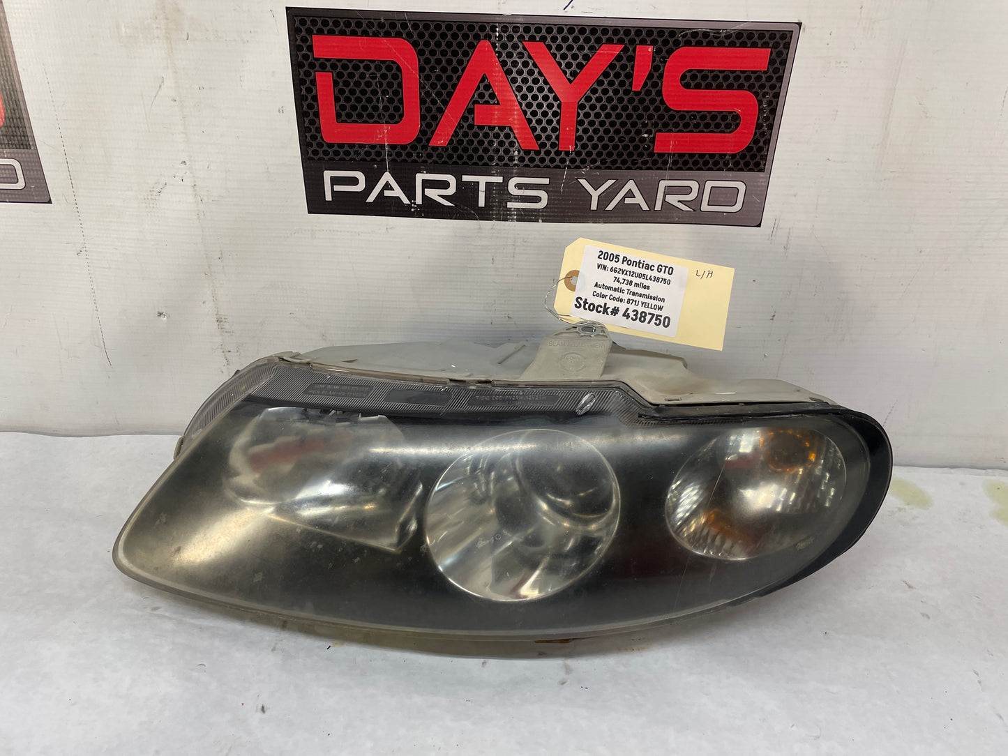2005 Pontiac GTO LH Driver Headlight Head Light Lamp OEM