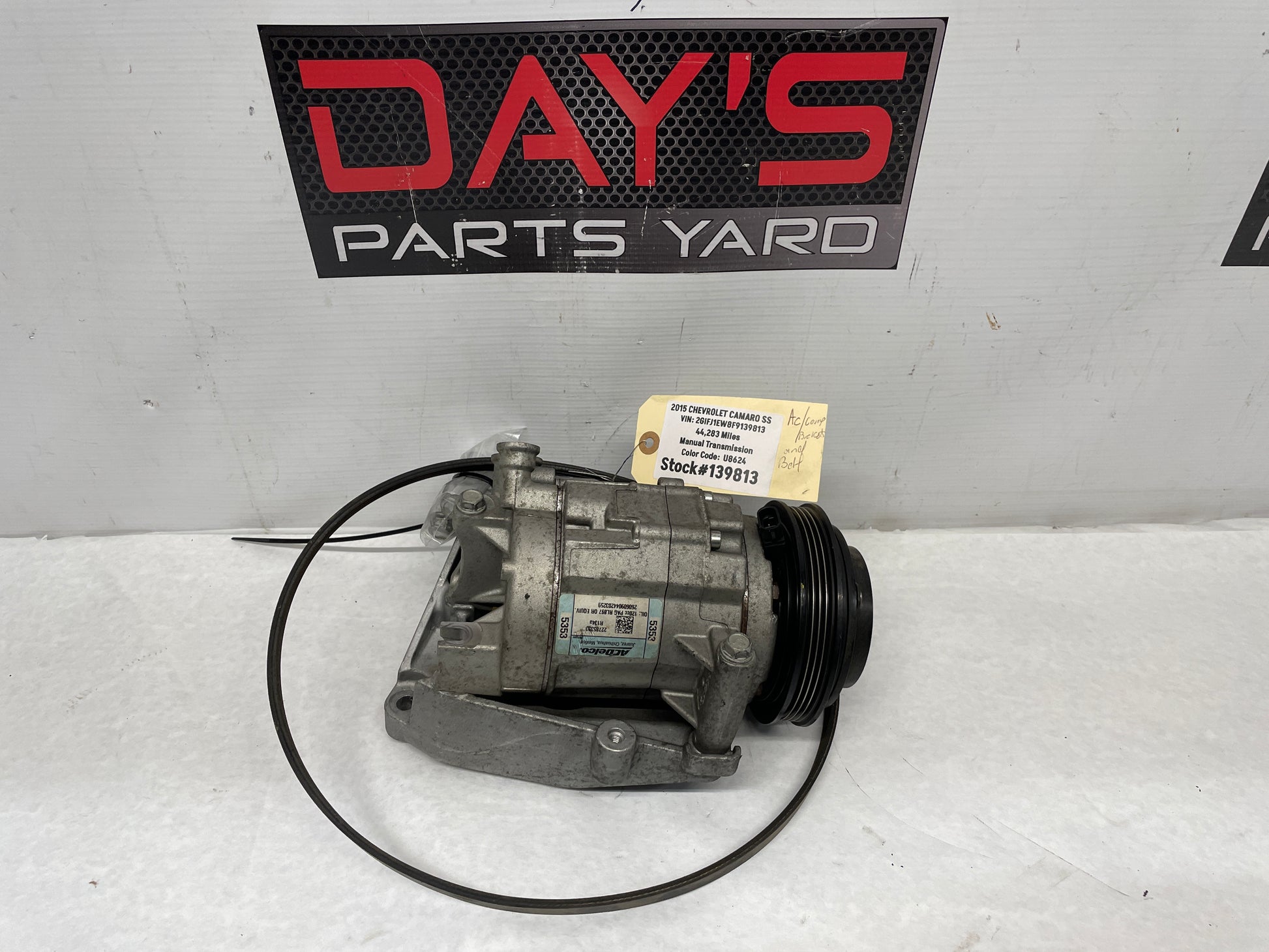 2012 Chevy Camaro ZL1 AC A/C Air Conditioner Compressor & Bracket OEM - Day's Parts Yard