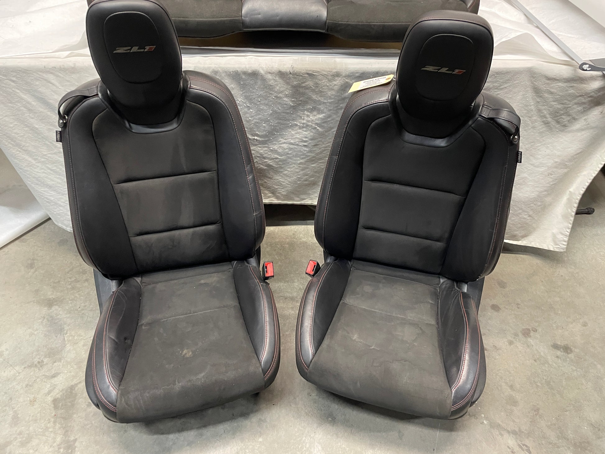2012 Chevy Camaro ZL1 Seats Front and Rears Black Leather Suede OEM - Day's Parts Yard