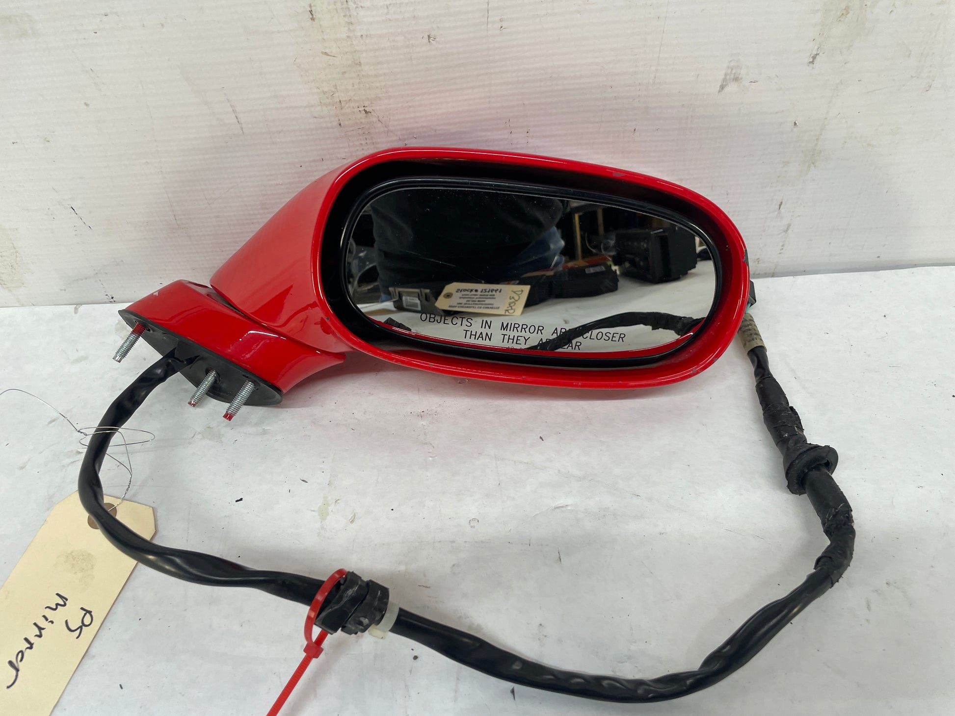 2004 Chevy C5 Corvette RH Passenger Exterior Out Side Mirror Black w/ Memory Red OEM - Day's Parts Yard
