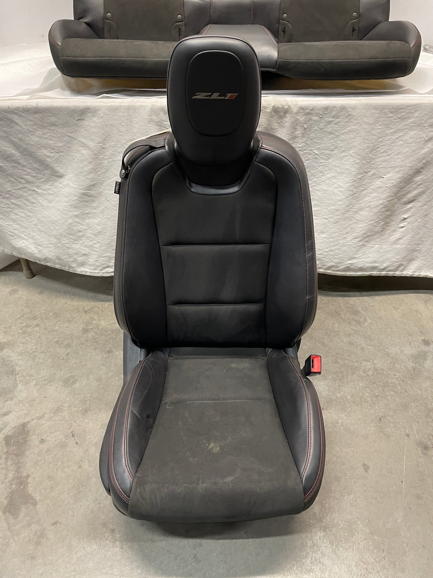 2012 Chevy Camaro ZL1 Seats Front and Rears Black Leather Suede OEM - Day's Parts Yard
