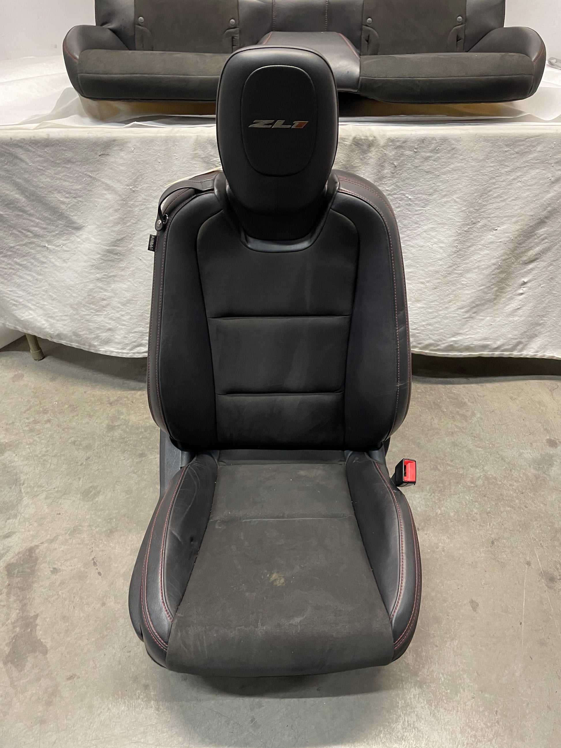 2012 Chevy Camaro ZL1 Seats Front and Rears Black Leather Suede OEM - Day's Parts Yard