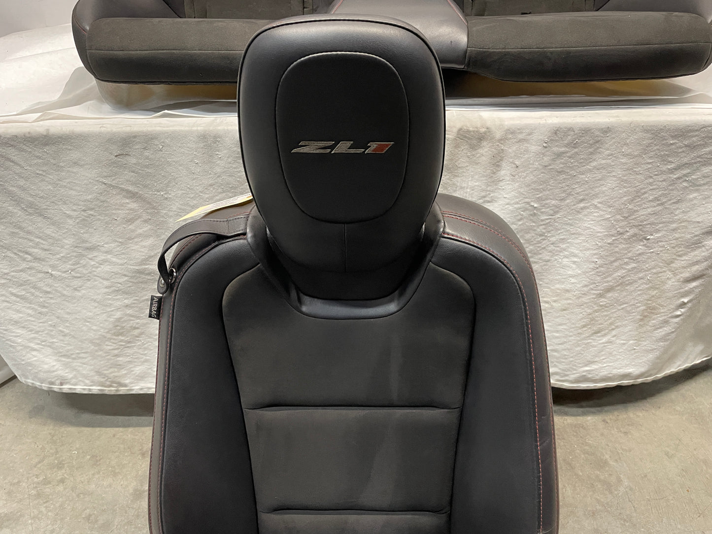 2012 Chevy Camaro ZL1 Seats Front and Rears Black Leather Suede OEM - Day's Parts Yard