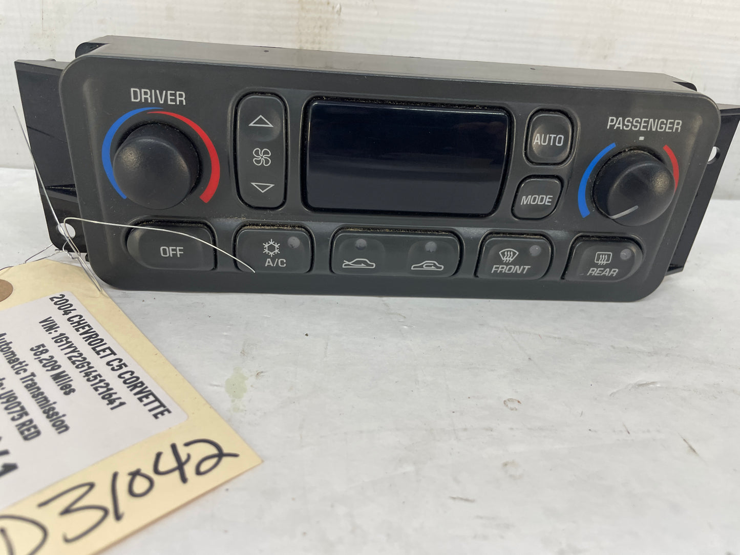 2004 Chevy C5 Corvette Dual Zone Temperature HVAC Dash Climate Control Unit Switch Panel OEM - Day's Parts Yard