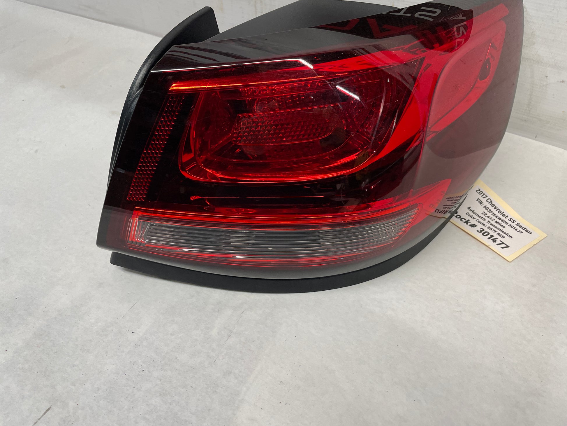 2017 Chevy SS Sedan RH Passenger Outer Tail Light Taillight Lamp OEM - Day's Parts Yard