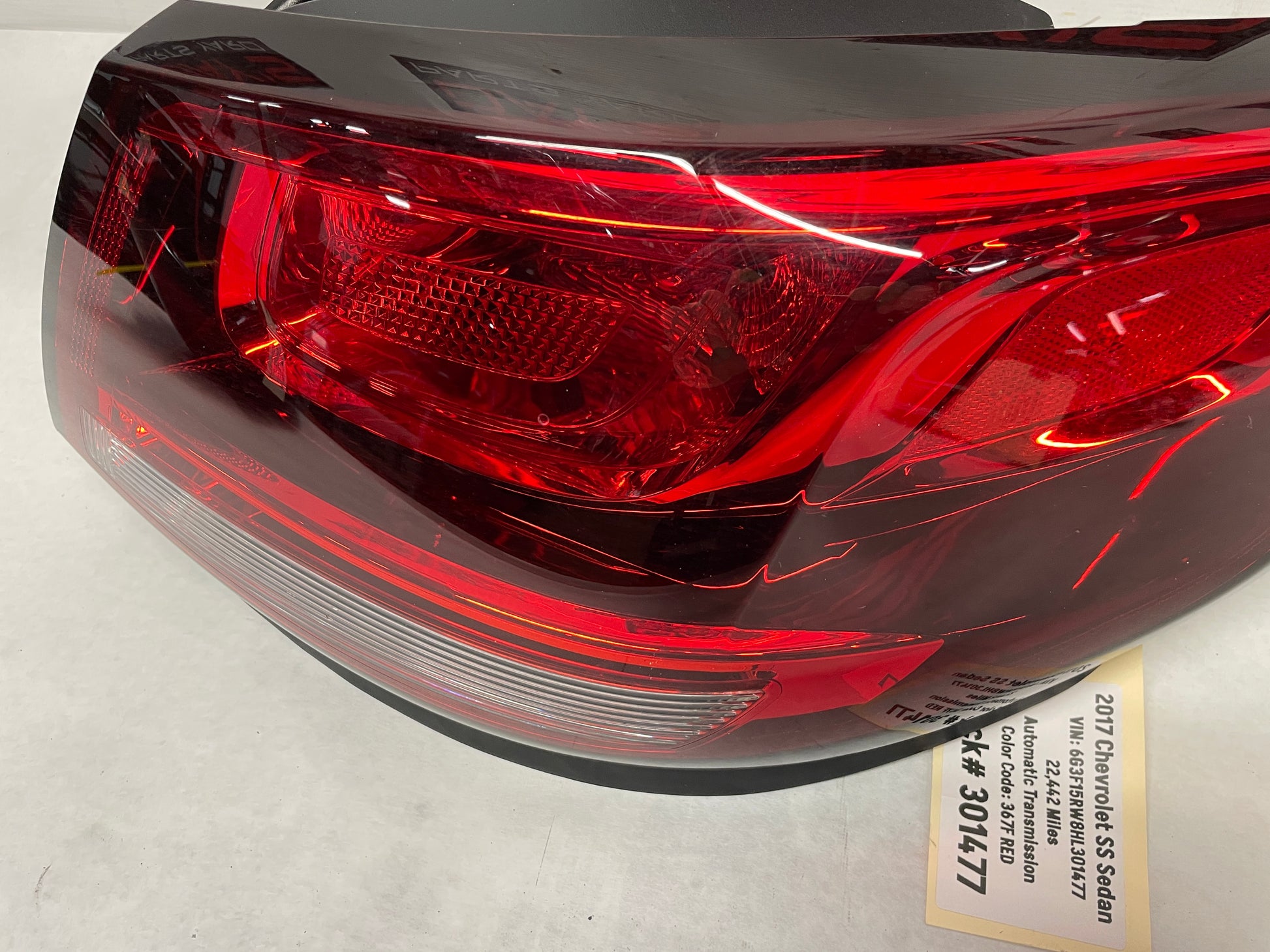 2017 Chevy SS Sedan RH Passenger Outer Tail Light Taillight Lamp OEM - Day's Parts Yard