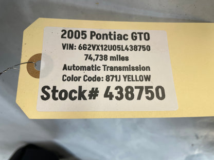 2005 Pontiac GTO Center Console OEM - Day's Parts Yard
