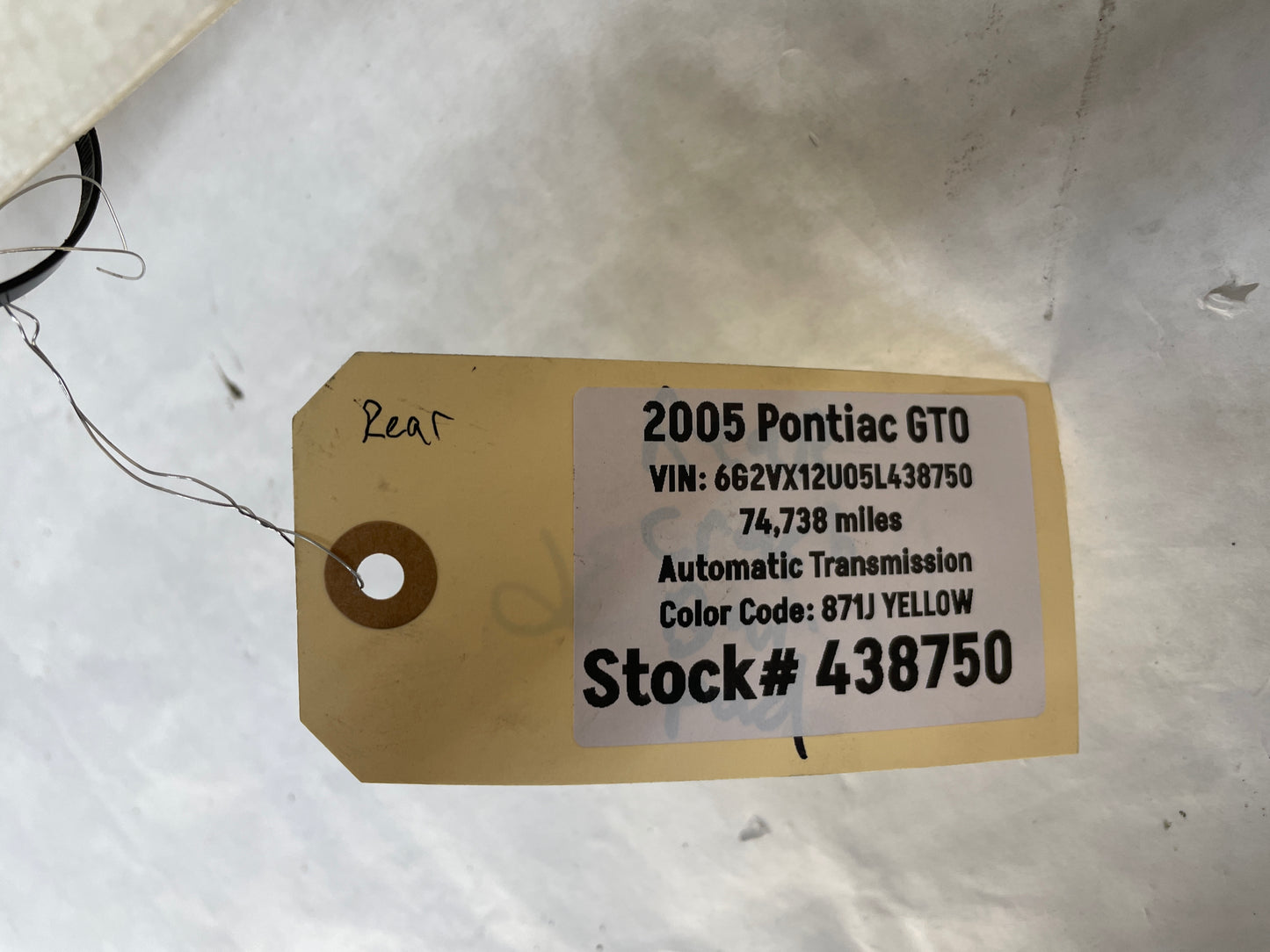 2005 Pontiac GTO Rear Bumper Impact Energy Absorber Foam OEM