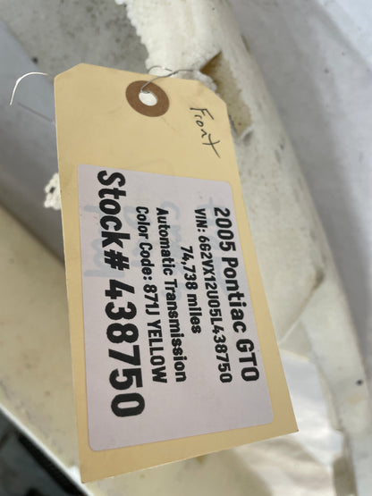 2005 Pontiac GTO Front Bumper Impact Energy Absorber Bar Foam OEM