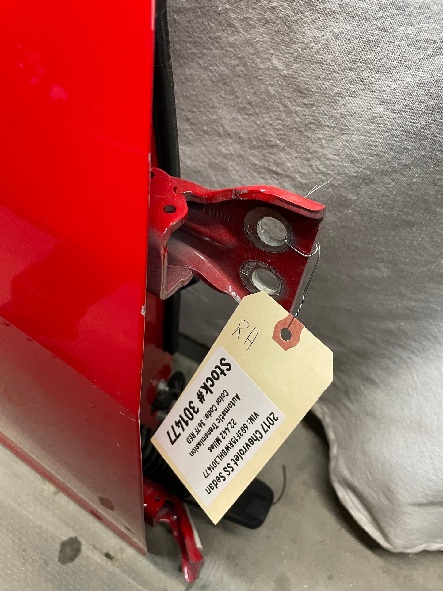 2017 Chevy SS Sedan RH Passenger Front Exterior Door Red OEM