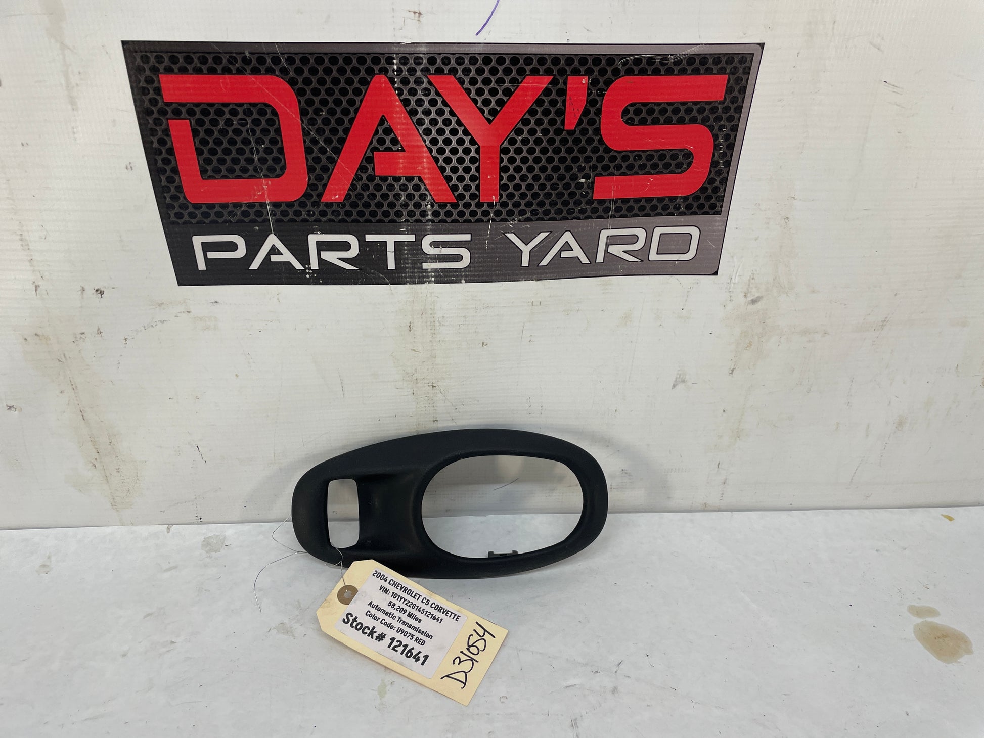 2004 Chevy C5 Corvette LH Driver Inner Interior Door Handle Trim Bezel Frame OEM - Day's Parts Yard