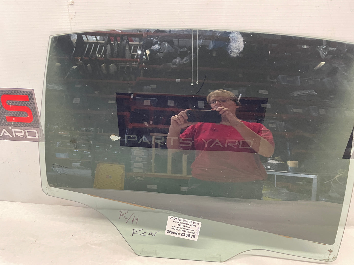 2009 Pontiac G8 Base RH Passenger Rear Door Window Glass OEM - Day's Parts Yard