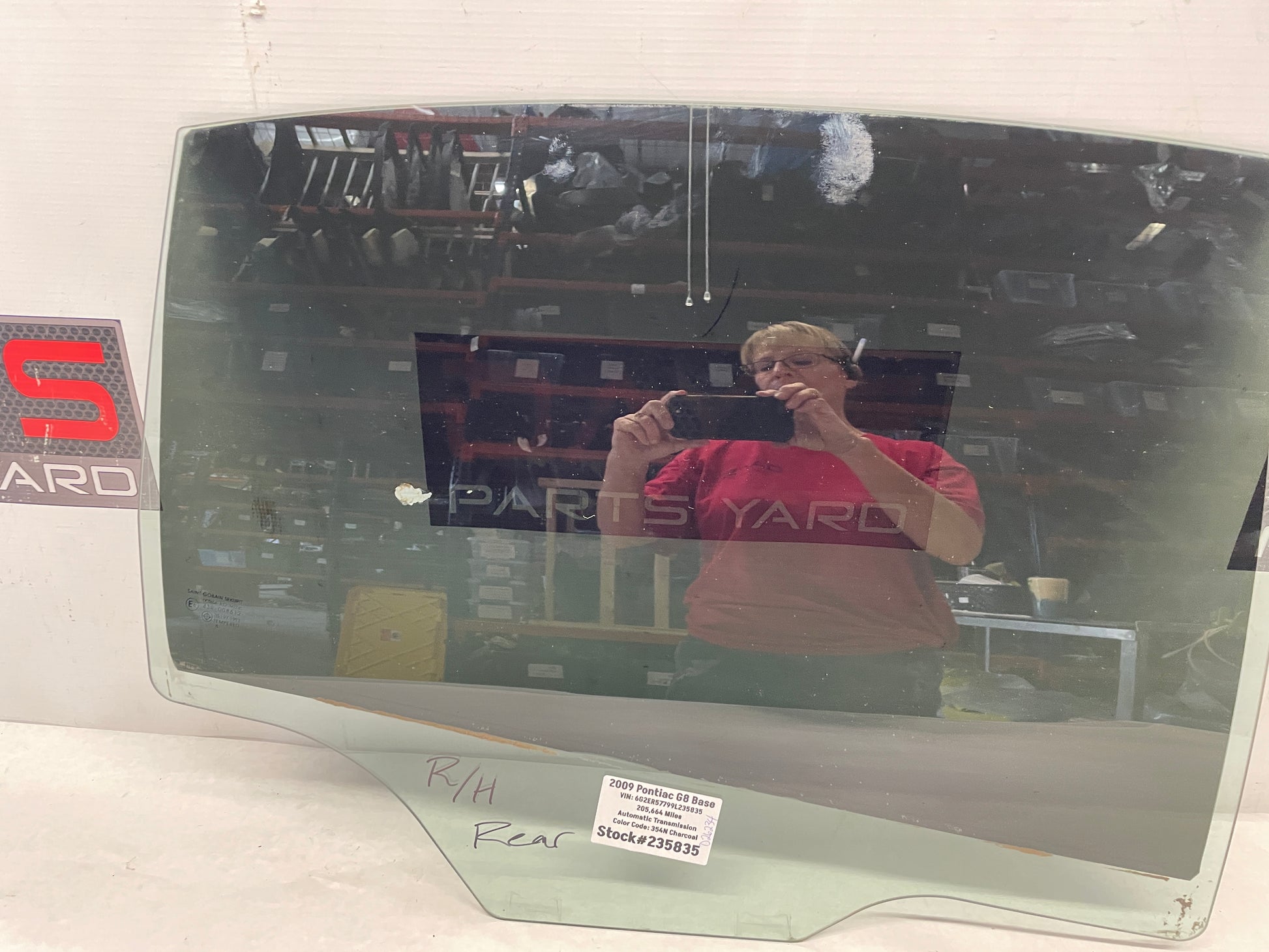 2009 Pontiac G8 Base RH Passenger Rear Door Window Glass OEM - Day's Parts Yard