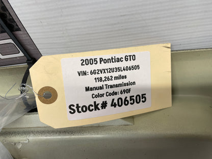 2005 Pontiac GTO Trunk Deck Lid Filler Insert Applique Panel Black OEM - Day's Parts Yard