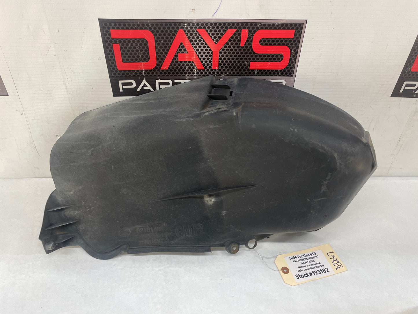 2004 Pontiac GTO RH Passenger Rear Quarter Fender Wheel House Well Liner OEM - Day's Parts Yard