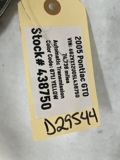 2005 Pontiac GTO Gauge Cluster Speedometer Instrument Panel OEM Yellow 74K