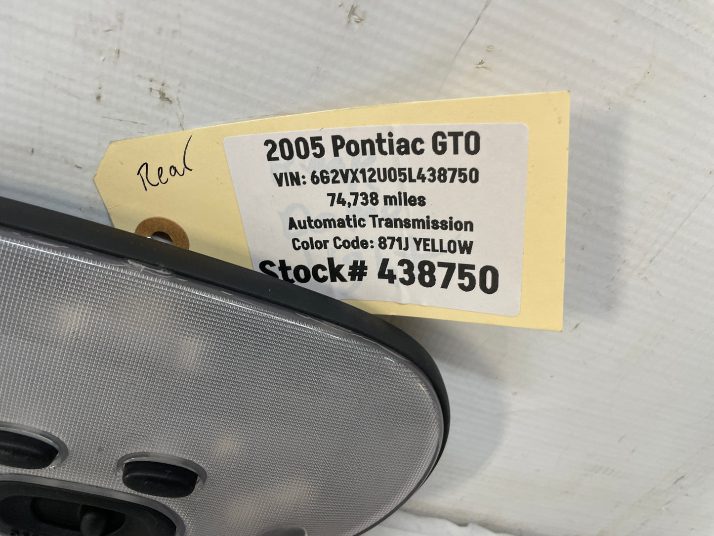 2005 Pontiac GTO Over Head Overhead Dome Reading Light Lamp OEM