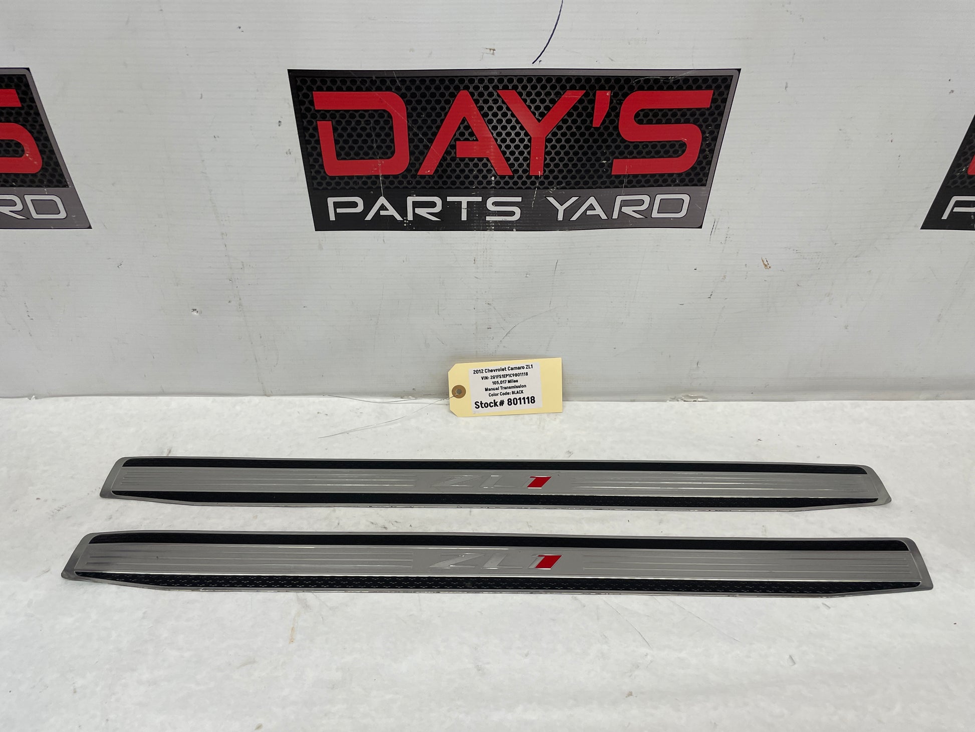 2012 Chevy Camaro ZL1 RH & LH Door Sill Scuff Plate Insert Strips OEM - Day's Parts Yard
