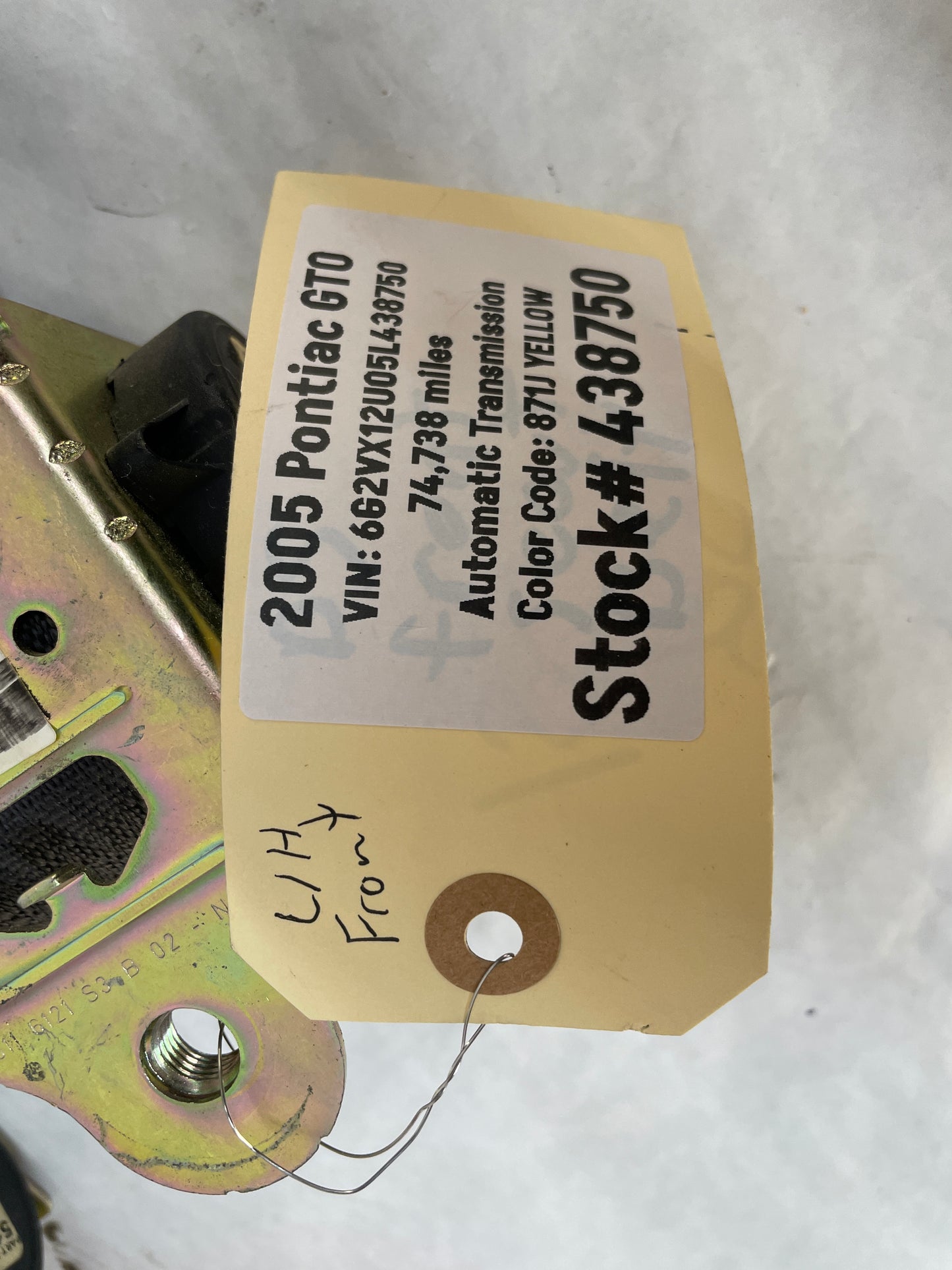 2005 Pontiac GTO RH & LH Front Seatbelt Retractors Set OEM