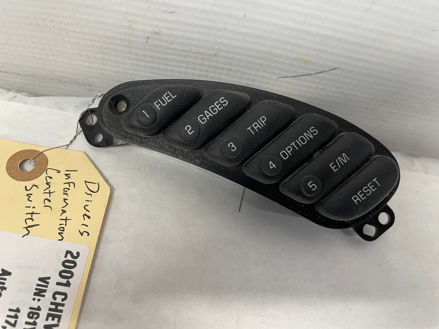 2001 Chevy C5 Corvette LH Drivers Information Center Switch Set DIC 12135 - Day's Parts Yard