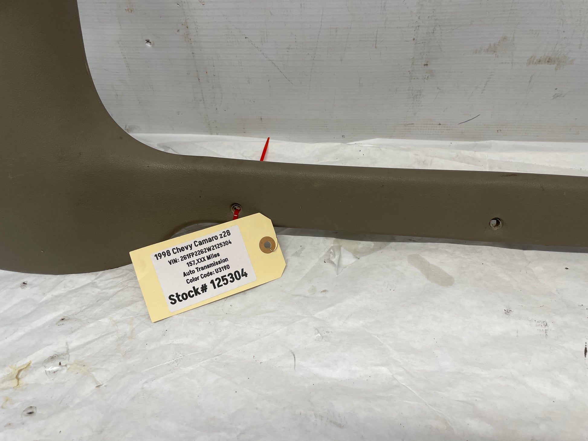 1998 Chevy Camaro Z28 RH Passenger Interior Kick Panel Trim Molding Tan OEM - Day's Parts Yard