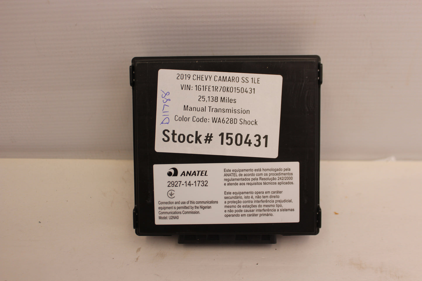 2019 Chevy Camaro SS 1LE Keyless Entry Module OEM