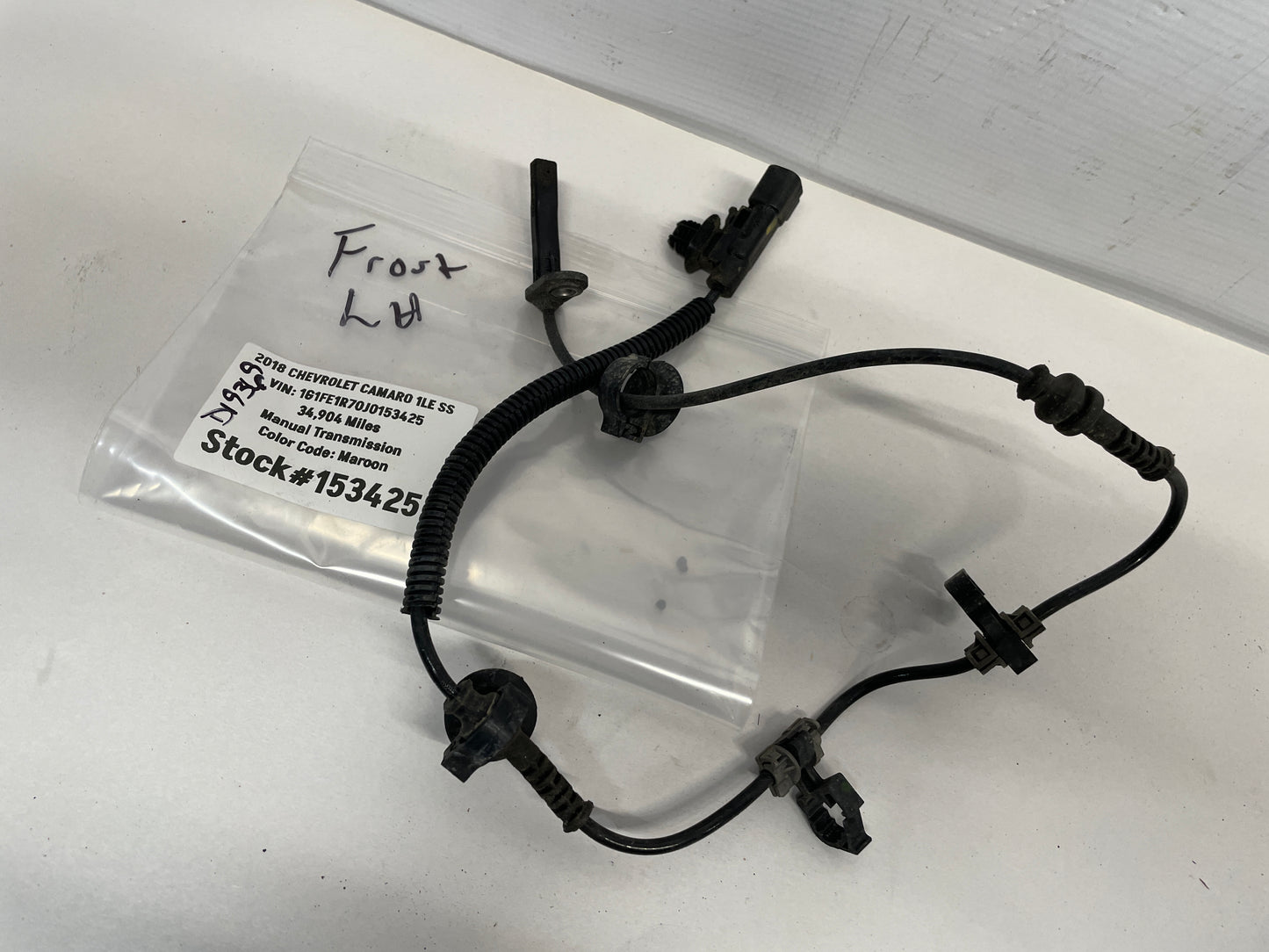 2018 Chevy Camaro 1LE SS LH Driver Front ABS Speed Sensor Wire OEM - Day's Parts Yard