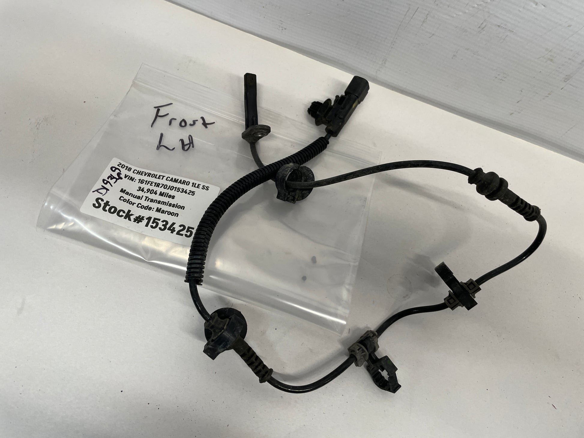 2018 Chevy Camaro 1LE SS LH Driver Front ABS Speed Sensor Wire OEM - Day's Parts Yard
