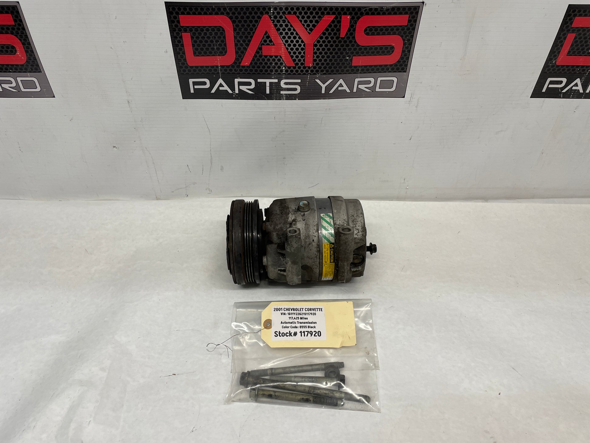 2001 Chevy C5 Corvette AC Compressor w/ Hardware OEM - Day's Parts Yard